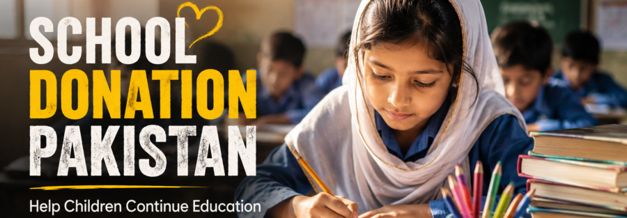 School donation Pakistan support for children education and classroom learning
