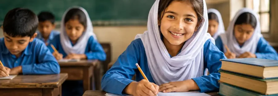 Students learning together in a modern classroom representing education in Pakistan and quality learning opportunities