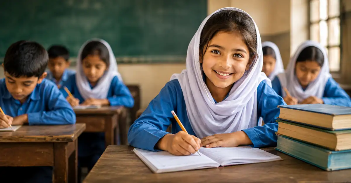 Students learning together in a modern classroom representing education in Pakistan and quality learning opportunities